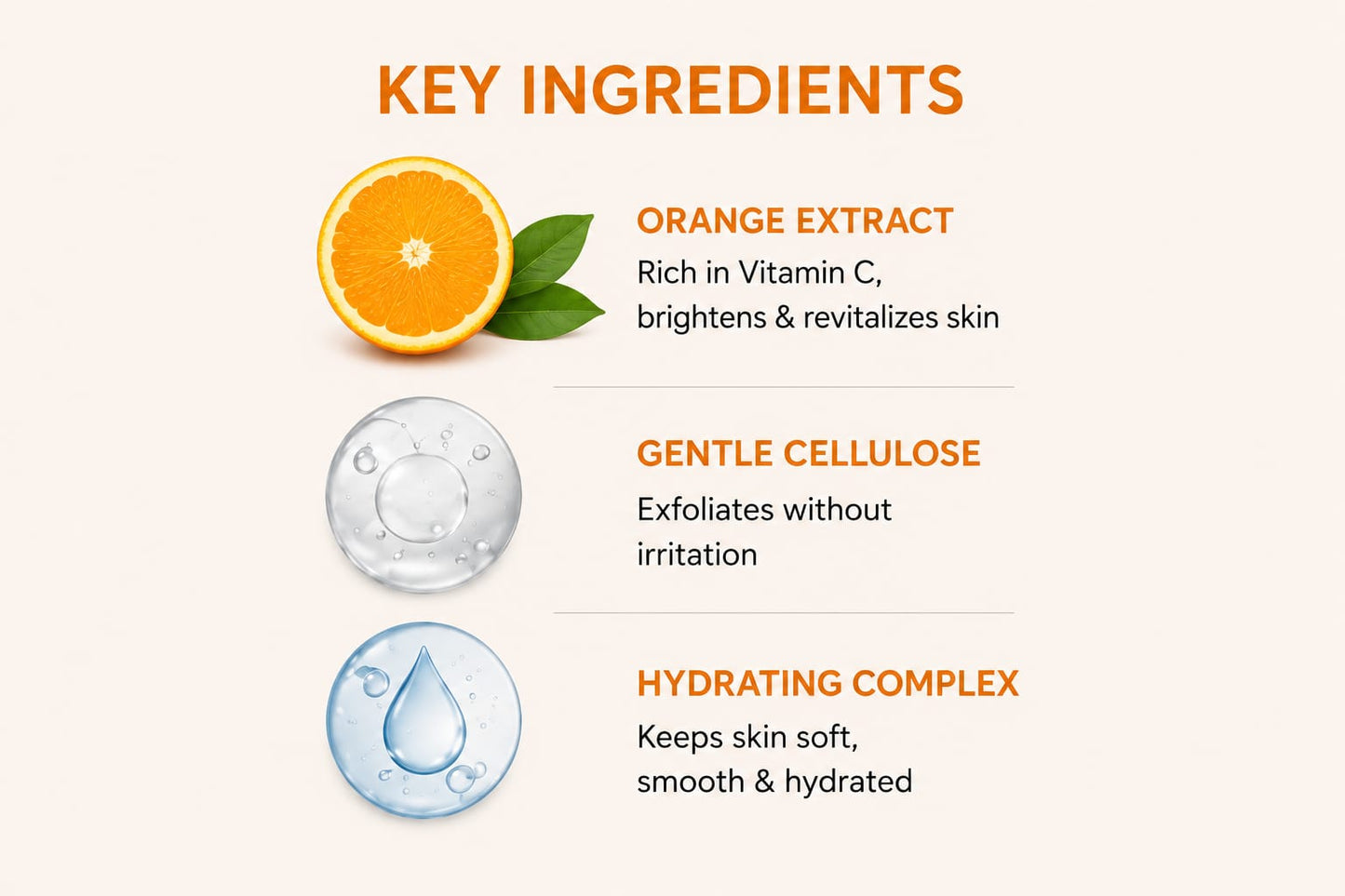 Orange Exfoliating Gel Brightening & Glow Formula